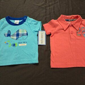 T-Shirt Bundle Whale All Star Infant Boy Embroidered Design 100% Cotton New NWT